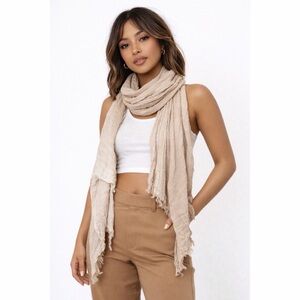 NWT Joie Gauzy Beige Stripe Scarf